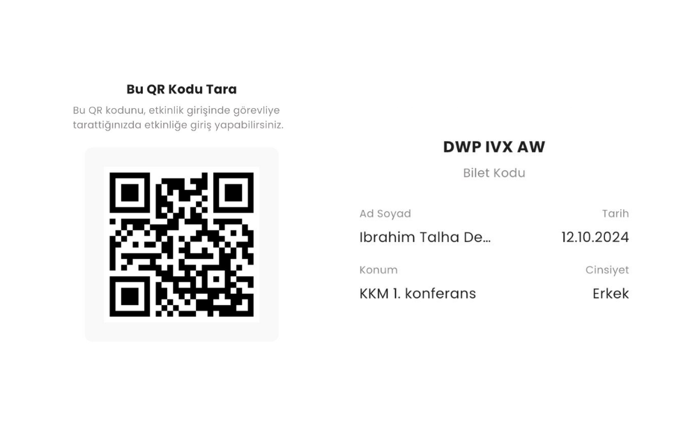 QR Bilet Özelliği - The Uniflow